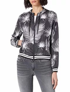 Hurley Damska kurtka wiatrówka z kapturem Czarna palma S CK6736 - Kurtki damskie - miniaturka - grafika 1