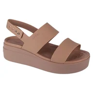 Sandały damskie - Sandały Crocs Brooklyn Low Wedge 206453-2EL beżowy - miniaturka - grafika 1