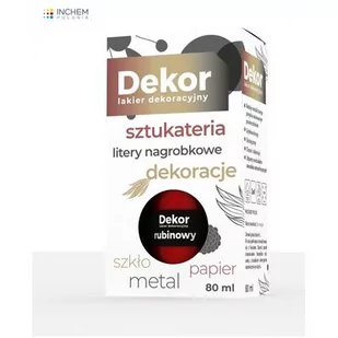 Lakier dekoracyjny Dekor 80 ml rubinowy - Emalie - miniaturka - grafika 1