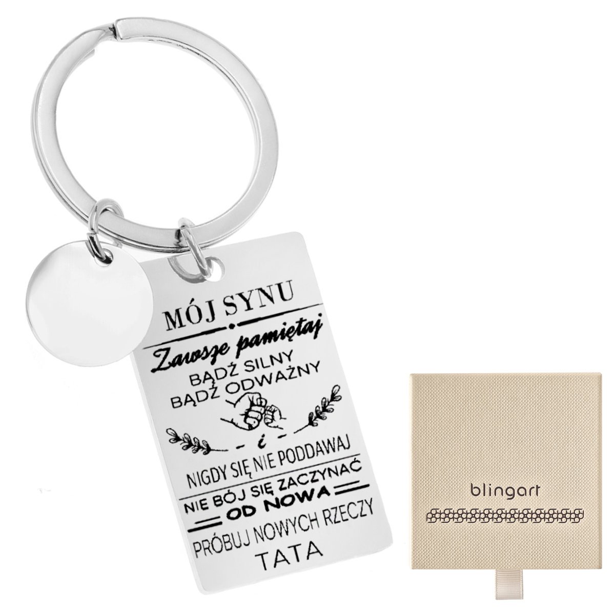 Brelok do kluczy Z GRAWEREM stal 316L