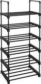 Szafki na buty - SONGMICS Stojak na buty z 6 poziomami, metalowy stojak na buty, schowek na buty, organizer na 12-15 par butów, sztaplowany, do przedpokoju, salonu, sypialni, 30 x 45 x 106 cm, czarny LSA23BK - miniaturka - grafika 1