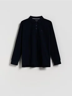 Reserved - Bawełniany longsleeve polo - granatowy - Bluzki dla chłopców - miniaturka - grafika 1