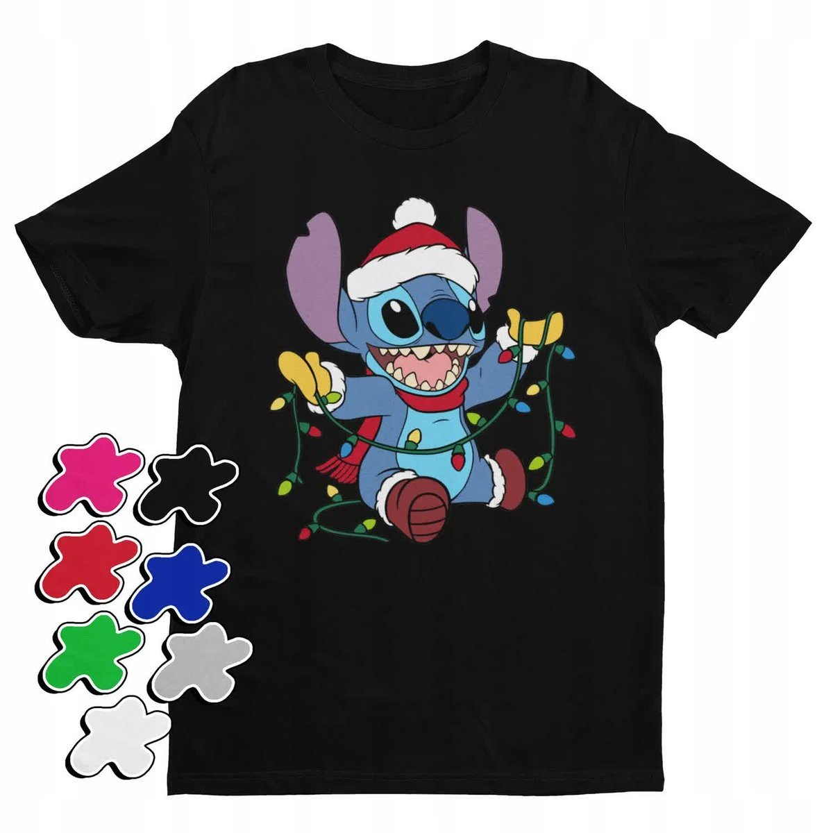 Koszulka T-Shirt Dziecięca Z Nadrukiem Stitch Święta Prezent -L 146-152