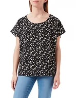 Bluzki damskie - JdY Damska bluzka JDYPIPER S/S TOP WVN NOOS Bluse, Black/AOP: New Wheat and White Tulips, 36 - miniaturka - grafika 1