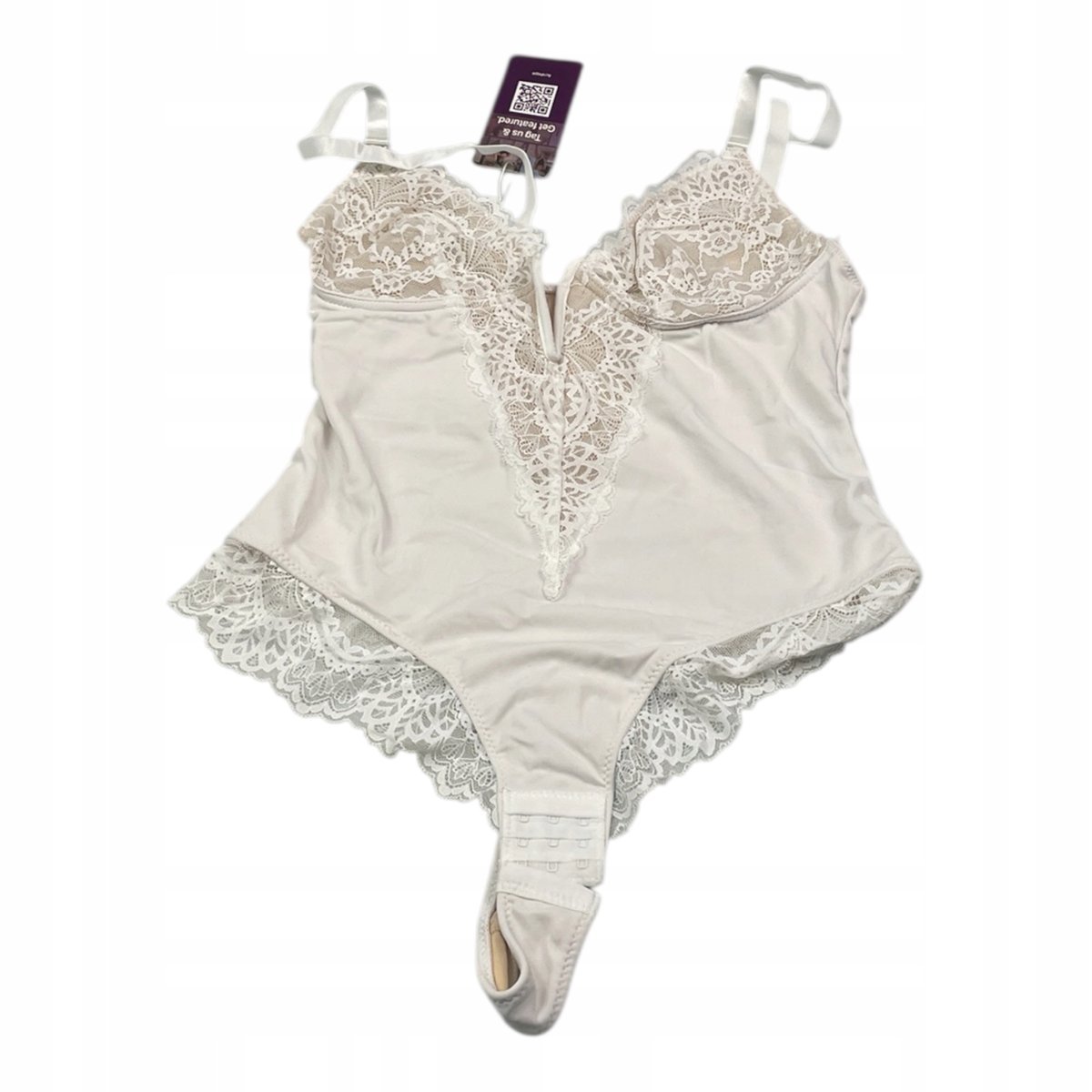 Body damskie Heyshape białe z koronką L