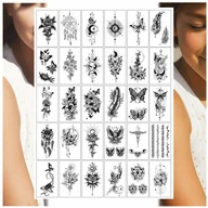 Zabawki kreatywne - TATUAŻE ZMYWALNE DLA DZIECI ŁAPACZ SNÓW MOTYL KWIAT RÓŻA MIX 30 WZORÓW - miniaturka - grafika 1