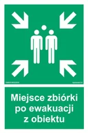 Systemy ekspozycyjne i znaki informacyjne - AC085 MIEJSCE PO EWAKUACJI Z OBIEKTU, PS - PŁYTA PCV 1MM FOTOLUMINESCENCYJNA; (350X525MM) - miniaturka - grafika 1