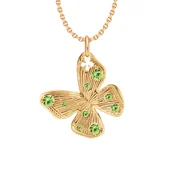 Naszyjniki męskie - Naszyjnik z zawieszką Papillon 2 cm na cienkim klasycznym łańcuszku pozłacany - Lilou - miniaturka - grafika 1