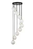 Lampy sufitowe - Salonowa lampa wisząca Piano 33661 Sigma kulista szklana biała mosiądz - miniaturka - grafika 1