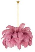 Lampy sufitowe - KingHome Lampa Wisząca Tiffany 200 Różowy/Naturalne Pióra - miniaturka - grafika 1