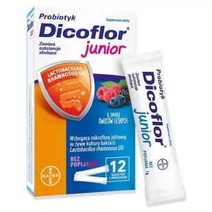 Dicoflor Junior x12 saszetek - Przeziębienie i grypa - miniaturka - grafika 1