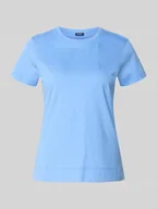 Koszulki i topy damskie - t-shirt z okrągłym dekoltem i wyhaftowanym motywem - miniaturka - grafika 1