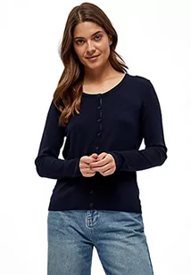 Minus Damski sweter z kardigan New Laura, Czarny iris jednolity, XS - Swetry damskie - miniaturka - grafika 1