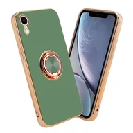 Uchwyty samochodowe do telefonów - Etui ochronne Cadorabo do Apple iPhone XR w kolorze zielonym, osłona kamery, magnetyczny uchwyt samochodowy - miniaturka - grafika 1