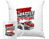 Gadżety dla niej i dla niego - ZESTAW PODUSZKA + KUBEK Samochód Auto Car Touge Battle Pomysł Na Prezent - miniaturka - grafika 1