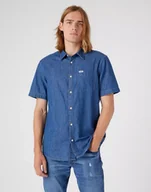 Koszule męskie - Wrangler Ss 1 Pkt Shirt Męska Koszula Jeansowa Dark Stone W5K05K96N-M - miniaturka - grafika 1