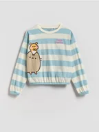 Bluzki dla dziewczynek - Reserved - Bluzka w paski Pusheen - jasnoniebieski - miniaturka - grafika 1