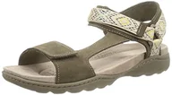 Sandały damskie - Clarks Sandały damskie Amanda Step, Oliwkowy zamsz - 41 EU - miniaturka - grafika 1