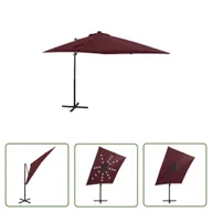 Parasole ogrodowe - The Living Store Parasol wiszący z LED i słupkiem - bordowy - 250 cm - Parasol Wiszący - miniaturka - grafika 1