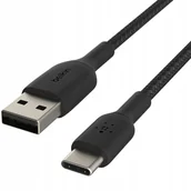 Kable USB - Belkin Kabel Boost Charge Braided USB-C do USB-A 2m, czarny 745883788583 - miniaturka - grafika 1
