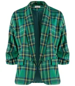 Marynarki i żakiety damskie - Żakiet marynarka garniturowa lużna w kratę ELENA-50/52 - miniaturka - grafika 1
