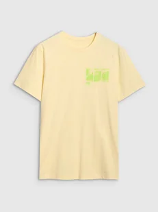 4F T-shirt męski bawełniany 4FRSS24TTSHM2106-73S Żółty Roz. L - Koszulki męskie - miniaturka - grafika 1
