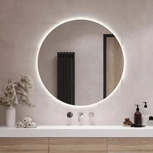 Lustro Ledowe Okrągłe Led Do Makijażu Wizażu 90Cm Neutralne Światło - Lustra - miniaturka - grafika 1