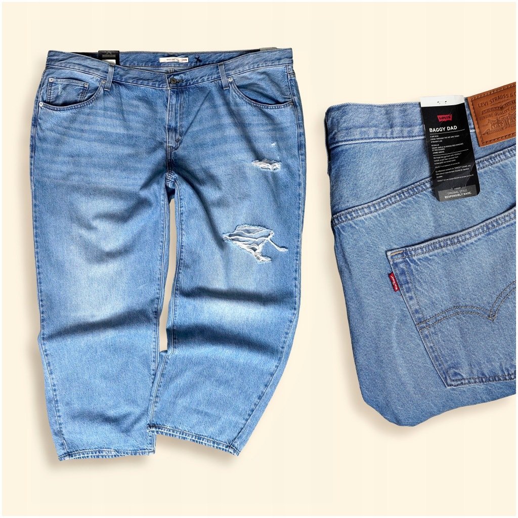 LEVIS Baggy Dad NOWE Jeansy Premium Levi's Plus 3XL/XXXL talia118-123cm