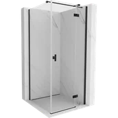 Kabiny prysznicowe - Mexen Mist-H T kabina prysznicowa uchylna prawa 75 x 75 cm, transparent, czarna - 8A5T-075-075-70-00-P - miniaturka - grafika 1