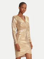 Sukienki - Fracomina Sukienka koktajlowa FQ25WD1006W59501 Złoty Slim Fit - miniaturka - grafika 1