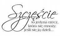Naklejki na ścianę - Napis na ścianę naklejka 100x50cm wybór koloru cytat -Szczęście to... 61 - miniaturka - grafika 1