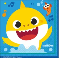 Dekoracje i nakrycia stołu na imprezę - Serwetki urodzinowe Baby Shark - 33 cm - 16 szt. - miniaturka - grafika 1