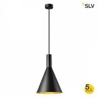 Lampy sufitowe - SLV Phelia lampa wisząca czarna/złota, 28 cm - miniaturka - grafika 1