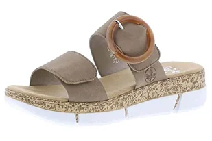 Rieker Damskie klapki P2180, beżowe, średnie EU, beżowy, medium - Moda i Uroda OUTLET - miniaturka - grafika 1