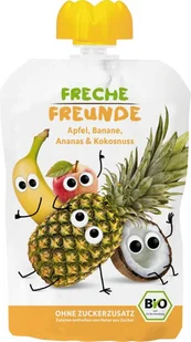 Erdbar Mus Do Wyciskania Banan-Ananas-Kokos 100g EKO Dla Dzieci smaknatury-ERD0103 - Desery dla dzieci - miniaturka - grafika 2