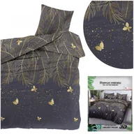 Pościel - Pościel 140x200 2 części komplet poszewka 70x80 satynowa Maria liście - miniaturka - grafika 1