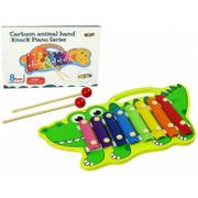 Instrumenty muzyczne dla dzieci - Leantoys Drewniane cymbałki Krokodyl kolorowe 8 tonów - miniaturka - grafika 1