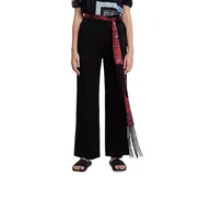 Spodnie damskie - Spodnie damskie Desigual Terry  czarne eleganckie-XL - miniaturka - grafika 1