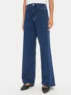 Spodnie damskie - Calvin Klein Jeansy K20K207598 Niebieski Wide Leg - miniaturka - grafika 1