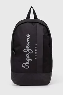 Pepe Jeans plecak męski kolor czarny duży z nadrukiem - Plecaki - miniaturka - grafika 1