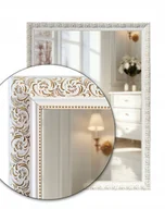 Lustra - Lustro ścienne 120x40 w białej złotej ramie odpornej na wilgoć u54 - miniaturka - grafika 1