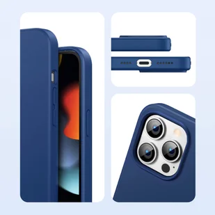 Ugreen Protective Silicone Case gumowe elastyczne silikonowe etui pokrowiec iPhone 13 Pro Max niebieski - Etui i futerały do telefonów - miniaturka - grafika 6