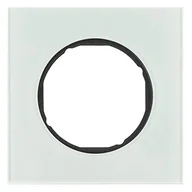 Klawisze i ramki - Hager polo R.8 Ramka 1-krotna, szkło, biały 10112609 10112609 - miniaturka - grafika 1