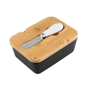 Maselnica ceramiczna Adria z pokrywą i nożykiem czarny - Inne naczynia kuchenne - miniaturka - grafika 1