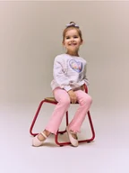 Spodnie i spodenki dla dziewczynek - Reserved - Bawełniane spodnie - różowy - miniaturka - grafika 1