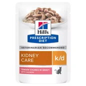 Mokra karma dla kotów - Hills PD Prescription Diet Feline k/d łosoś 85g - Saszetka - miniaturka - grafika 1