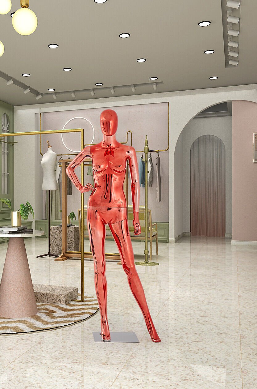 manekin damski FC-15R błyszczący lakierowany kolor skóry kobieta galwanizacja stojąca szykowna kobieca męska kobieta abstrakcyjna jajogłowa