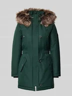 Kurtki damskie - Parka taliowana z obszyciem ze sztucznego futra model ‘IRIS’ - miniaturka - grafika 1