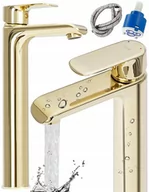 Baterie umywalkowe - Rea Bateria umywalkowa Bloom Gold Wysoka B6201 - miniaturka - grafika 1