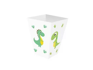 Congee.pl Pudełka na popcorn Wesołe Dinozaury - 6 szt. - Urodziny dziecka - miniaturka - grafika 1